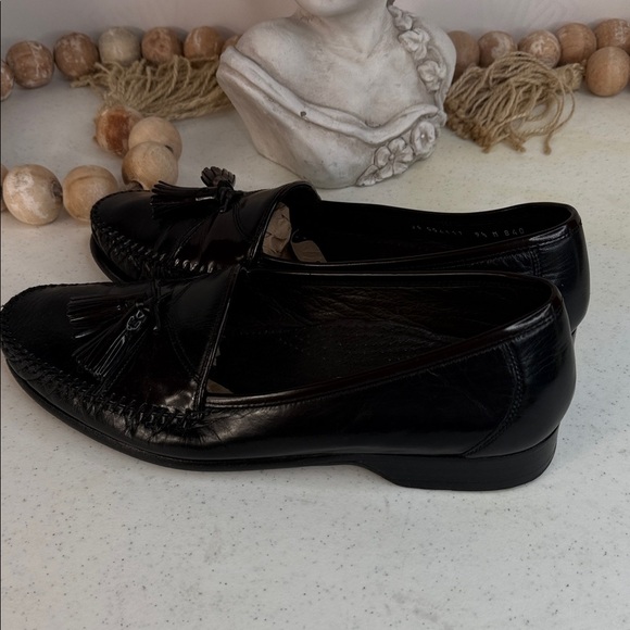 Bragano Cole Haan (MADE IN ITALY) Men’s Loafers Black Leather Tassels 9.5 - Picture 9 of 13